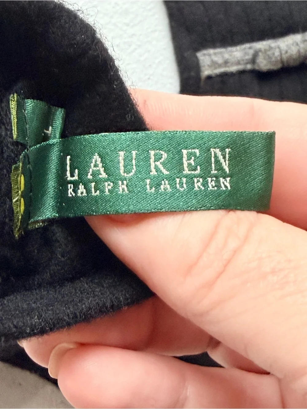 Lauren Ralph Lauren Black Gray Wool Blend Bow Gloves Women’s Size L